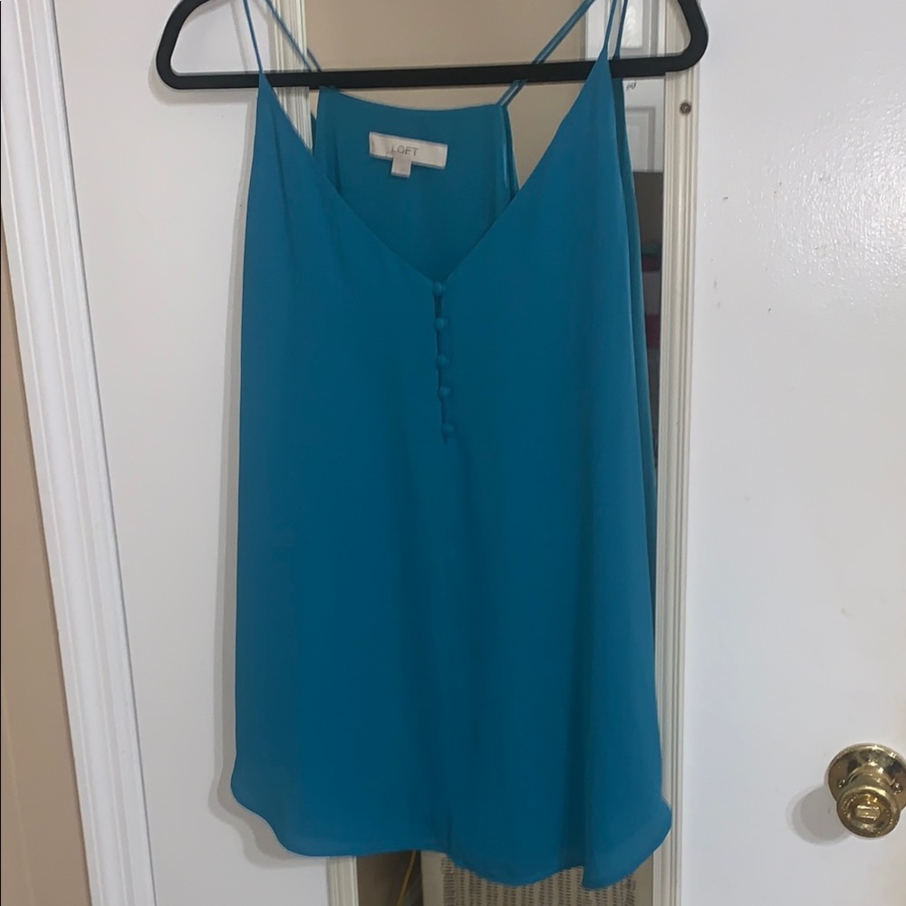 LOFT Blue Sleeveless Tank Top